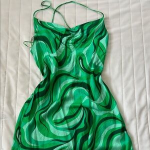Green Swirl Pattern Dress